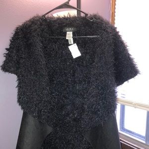 AKIRA Black Fuzzy Duster